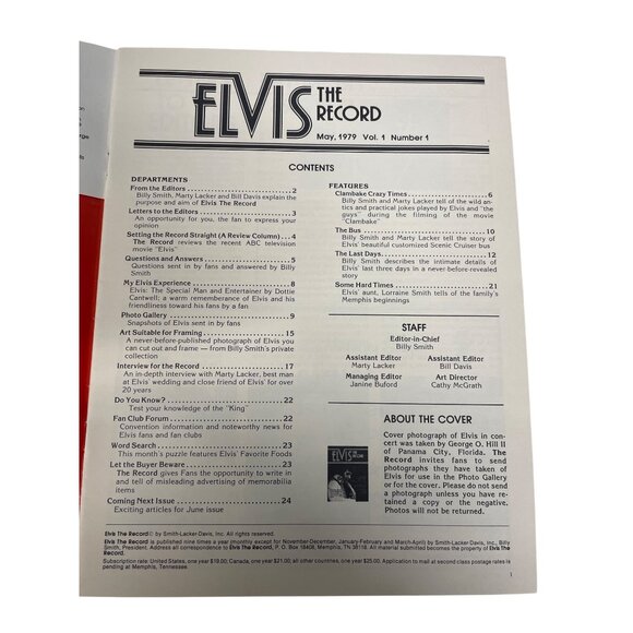 Elvis Presley "The Record" Magazine May 1979 Vol. 1 No. 1 Collectible Photos - Picture 2 of 4